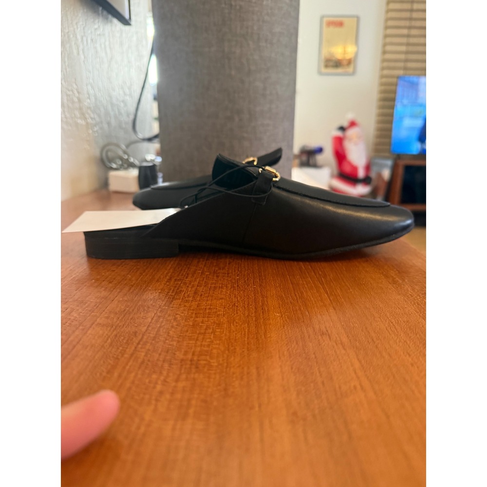 NWT Steve Madden Galiea Classic Black Leather Mule Business Loafer Flats Size 9 - Picture 7 of 9
